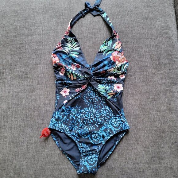 Johnny Was Annia Twist Floral One-Piece Swimsuit Size XS - Picture 9 of 16